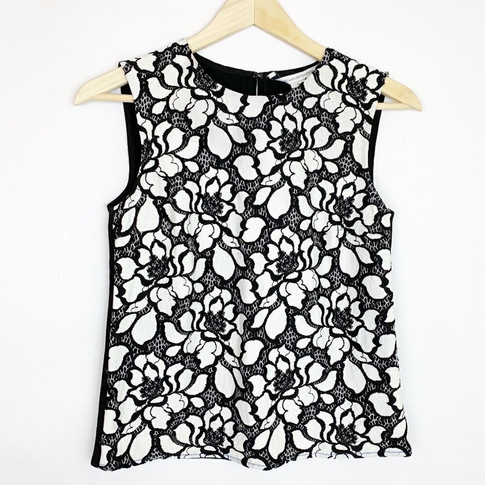 Diane Von Furstenberg Floral Lined Sleeveless Top